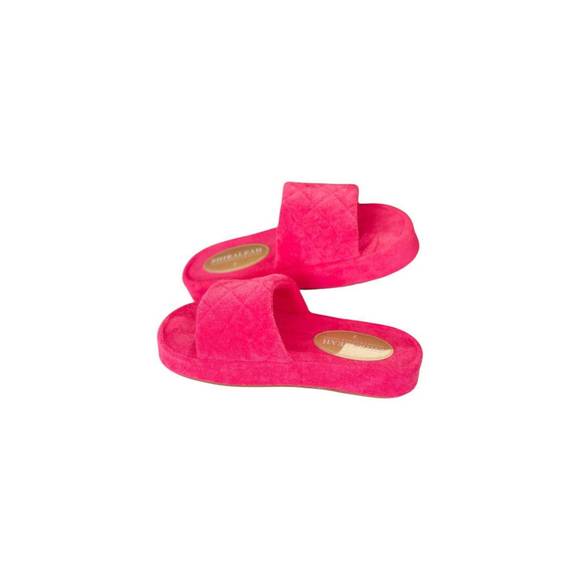 NEW SHIRALEAH women's terry pool slides sandal in pink - Picture 1 of 2